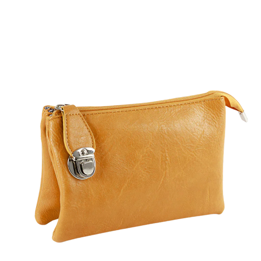 Caracol Small Wristlet & Crossbody Purse Yellow Texture