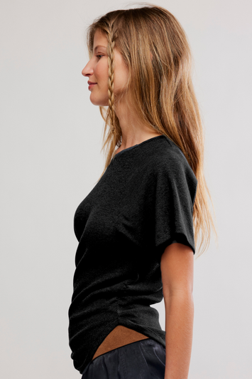 Free People Lucy Off The Shoulder Tee Black