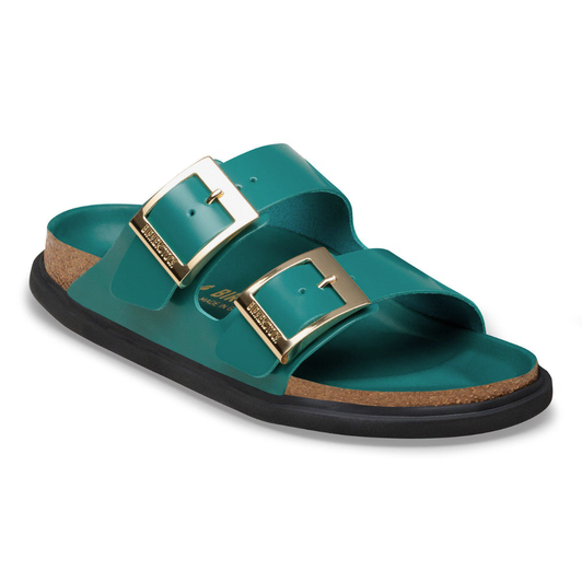 Birkenstock Arizona Droplet Buckle High Shine Dark Teal Narrow