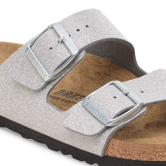 Birkenstock Arizona Synthetic Shiny Glitter Silver Narrow
