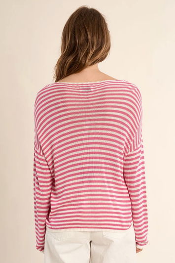Molly Bracken Striped Sweater Pink