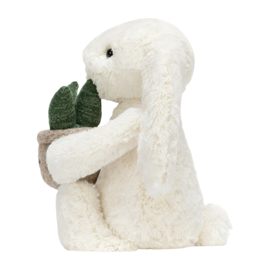 JellyCat Cream Bunny With Plant