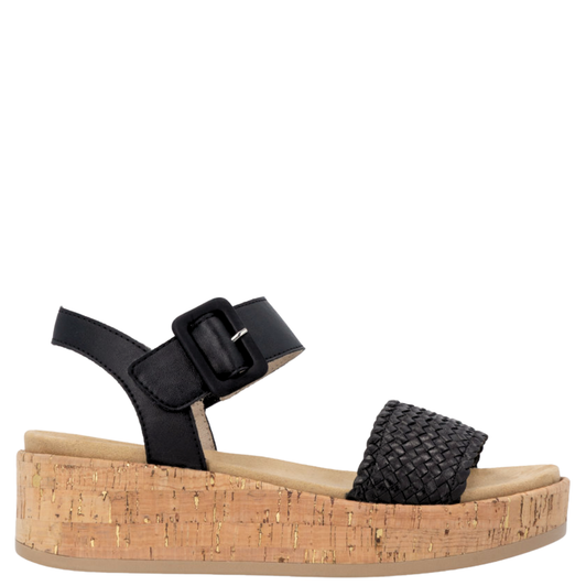 Remonte Jocelyn Woven Wedges Black