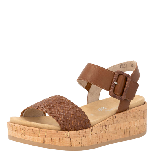 Remonte Jocelyn Woven Wedges Brown