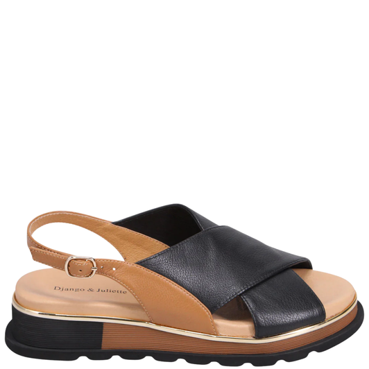 Django & Juliette Crissy Sandals Black & Tan