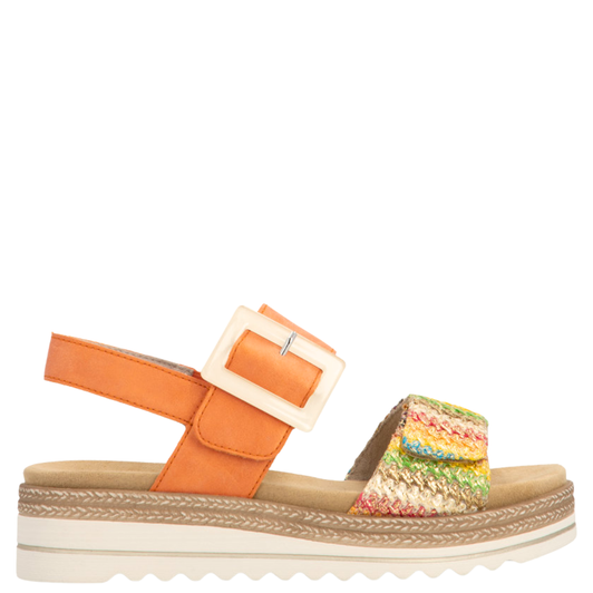 Remonte Jocelyn Patterned Wedges Orange