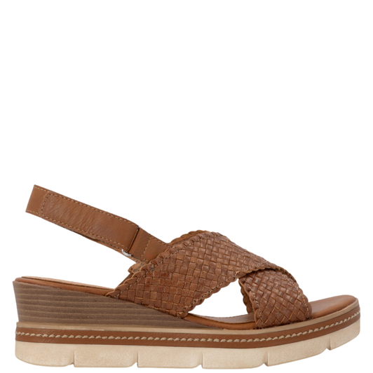 Remonte Jerilyn Woven Strappy Wedges Tan