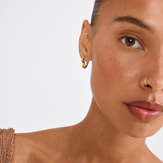 Pilgrim Ivarin Heart Hoops Gold Plated