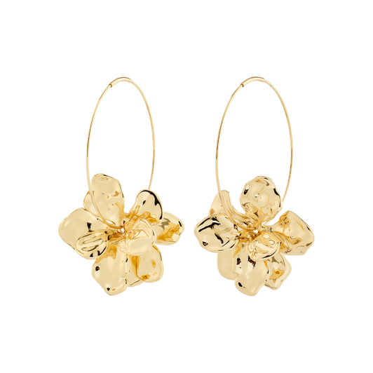 Pilgrim Lunith Large Flower Earrings Gold Plated