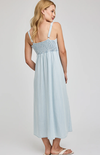 Gentle Fawn Renata Midi Dress Blue Stripe