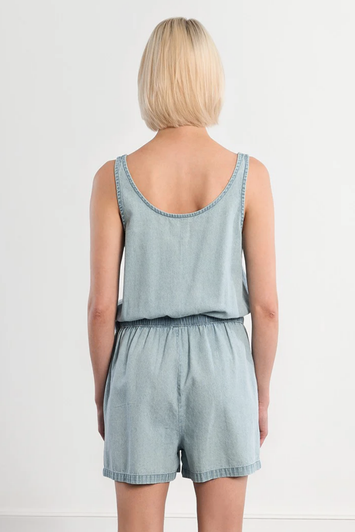 Molly Bracken Denim Effect Romper Blue