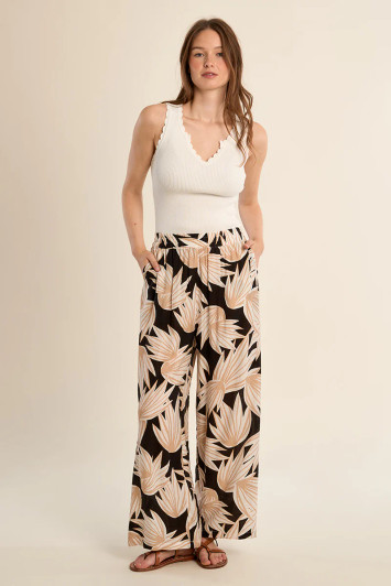 Molly Bracken Printed Pants Black Ava