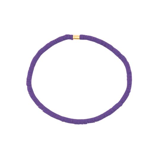Pura Vida Cabrillo Vinyl Disc Stretch Bracelet Purple