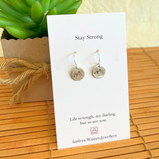 Andrea Waines Stay Strong Mountain Earrings