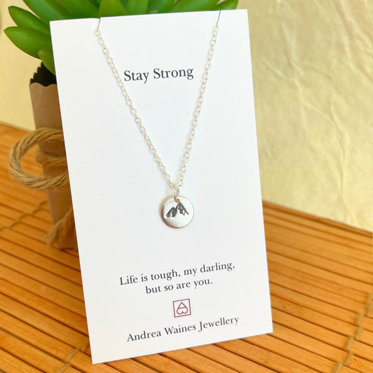 Andrea Waines Stay Strong Mountain Necklace