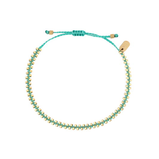 Pura Vida Goldie Woven Seed Bead Bracelet Blue