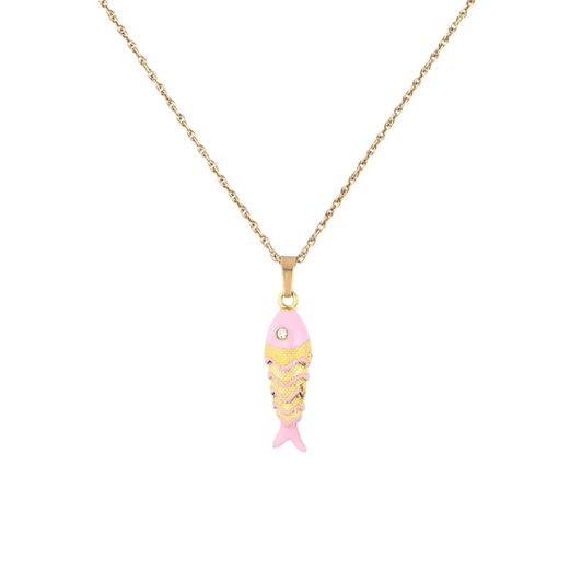 Pura Vida Koi Pendant Necklace Pink/Gold