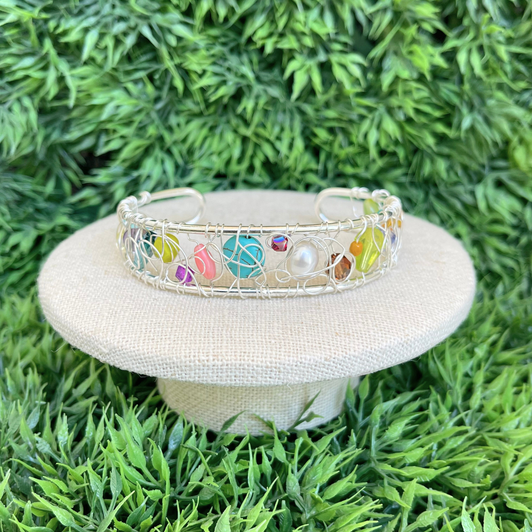 White Lotus Small Woven Cuff Multi