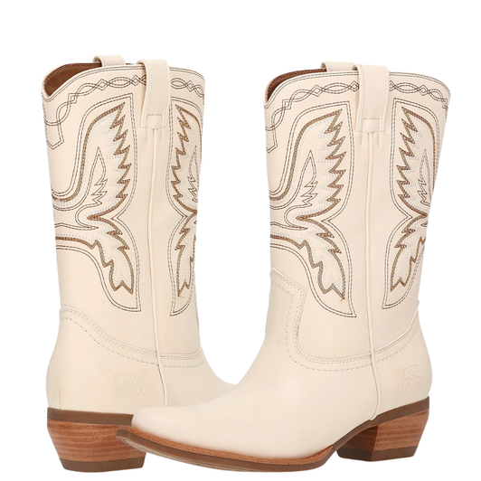 Frye & Co Irlene Short Deco Stitch Off White