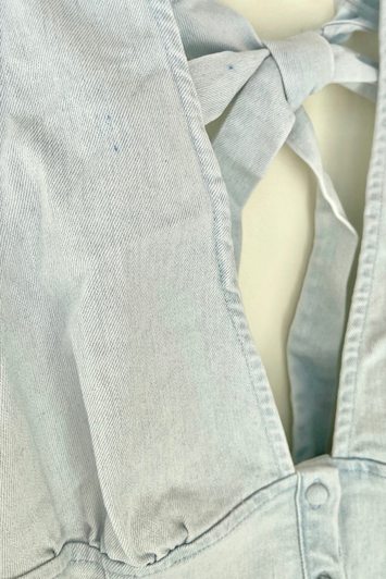 Free People Ramona Denim Halter Light Sky