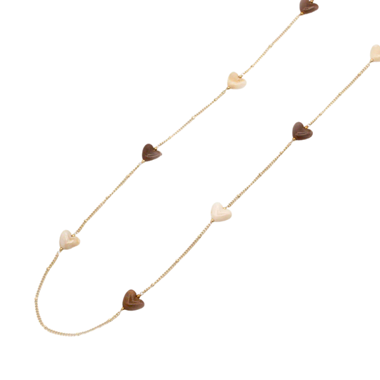 Caracol Two Tone Heart Stainless Steel Necklace Gold