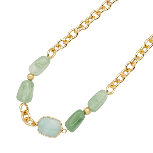 Caracol Acrylic Drop Necklace Green