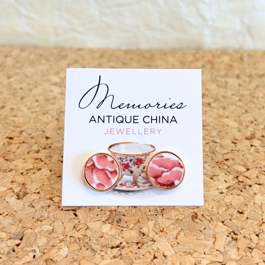 K. Ross Creations Antique China Studs Dusty Pink