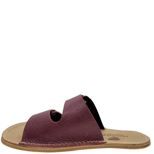 Monstera Minimalist Slides Burgundy