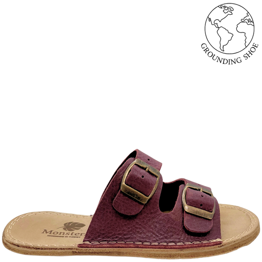 Monstera Minimalist Slides Burgundy