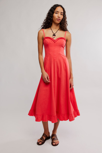 Free People Another Season Midi Dress Sour Sweet