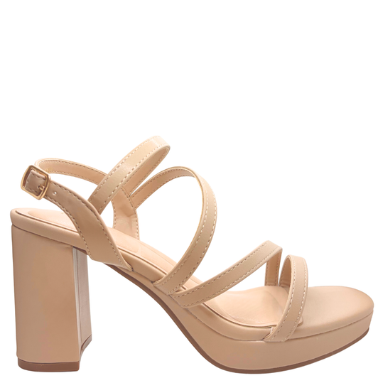 Taxi Claudia-01 Platform Heels Beige