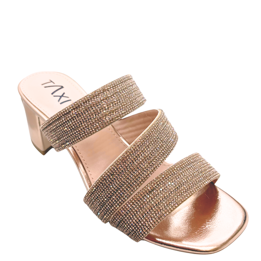 Taxi Florence-01 Sparkly Heels Rose Gold