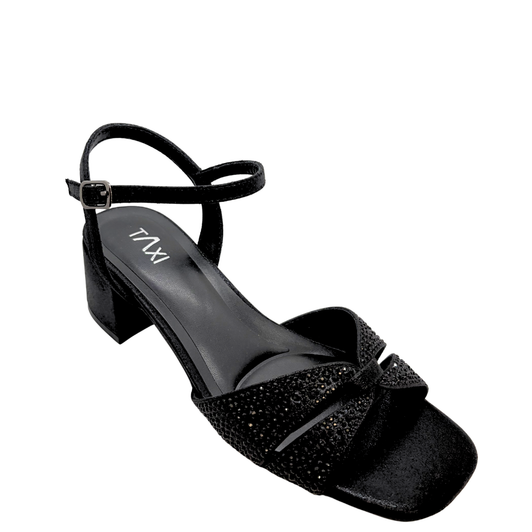 Taxi Sage-01 Sparkly Heels Black