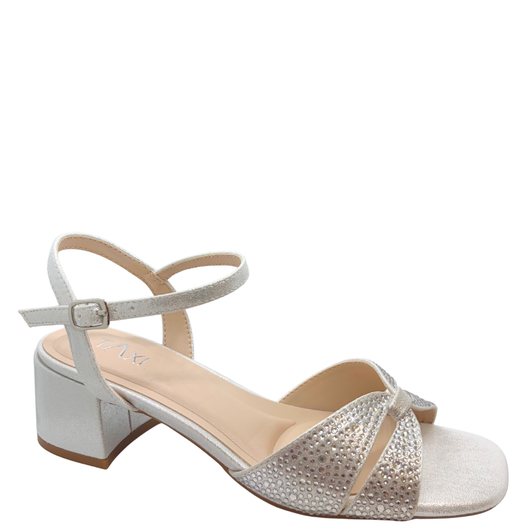 Taxi Sage-01 Sparkly Heels Silver