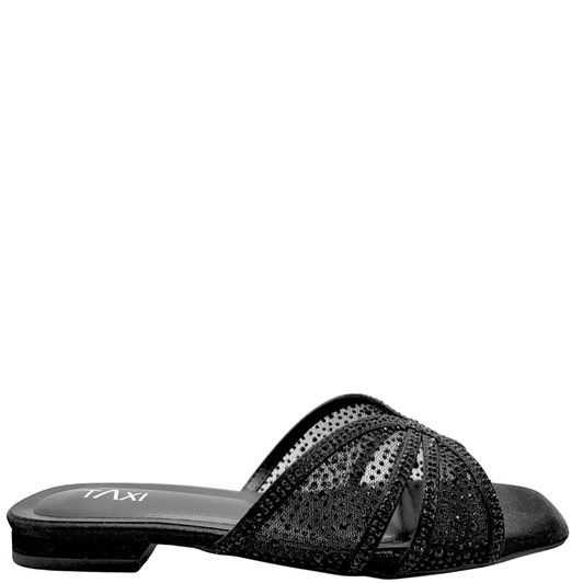 Taxi Bella-02 Sparkly Slides Wide Width Black