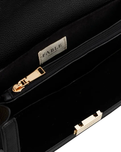 Fable Botanical Embroidered Foldover Bag Black Velvet