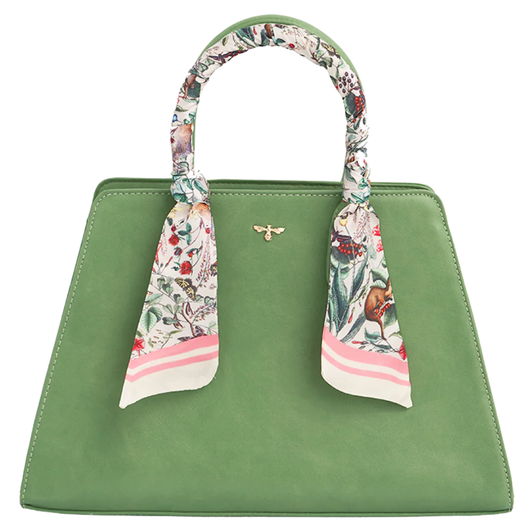 Fable Structured Tote Bag Green Garden Floral