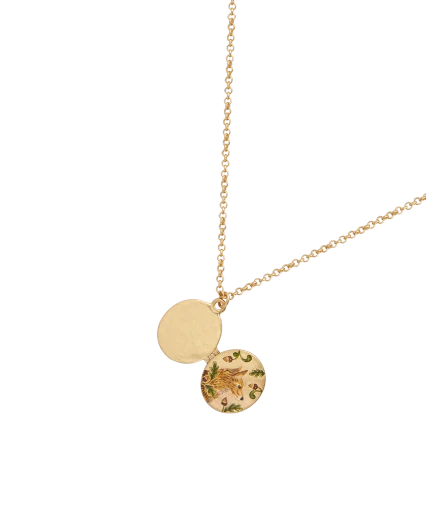 Fable Fox & Acorn Oval Locket Necklace