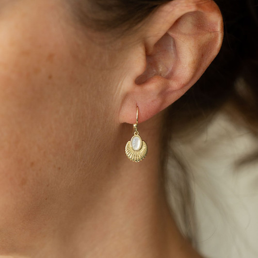 Glee Gold Plated Asha Earrings Mother of Pearl
