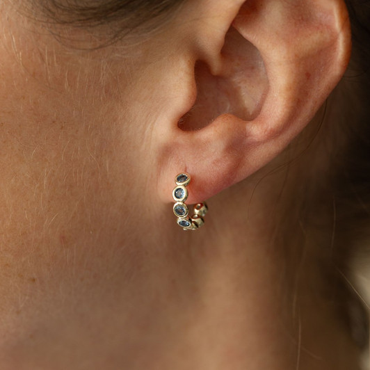 Glee Gold Plated Hattie Hoops Sky Blue