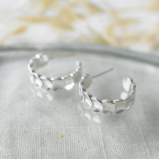Glee Silver Plated Sela Hoops