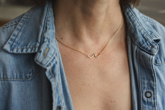 Glee Gold Plated Tiny Wave Necklace