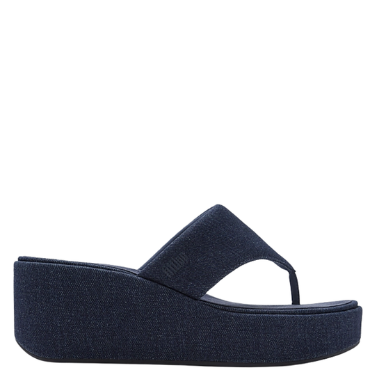 FitFlop Platforms Wedge Toe Post Sandals Dark Denim