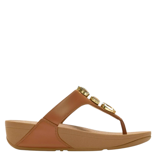 FitFlop Lulu Ultra-Jewel Toe Post Sandals Deep Tan