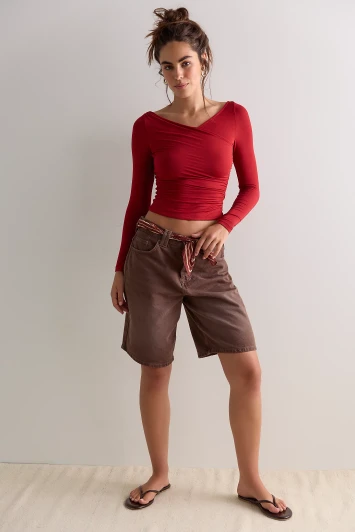 Free People That's A Wrap Long Sleeve Red Dahlia
