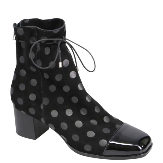 Django & Juliette Valina Patent Toe Boots Black Dot