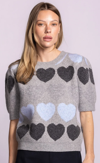 Pink Martini Moyo Heart Sweater Grey