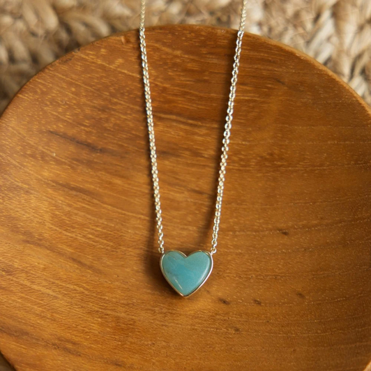Wild Abandon Gold Plated All Your Heart Necklace Amazonite