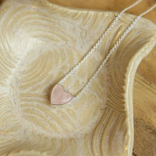 Wild Abandon Silver Plated All Your Heart Necklace Rose Quartz