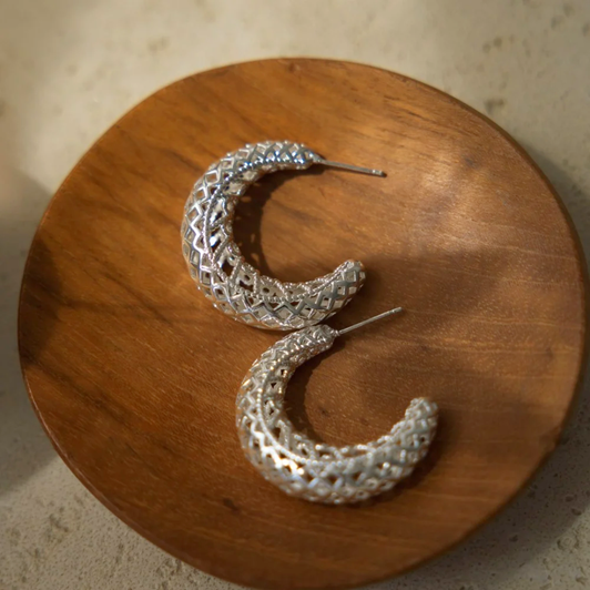 Wild Abandon Silver Plated Dream Weaver Hoops